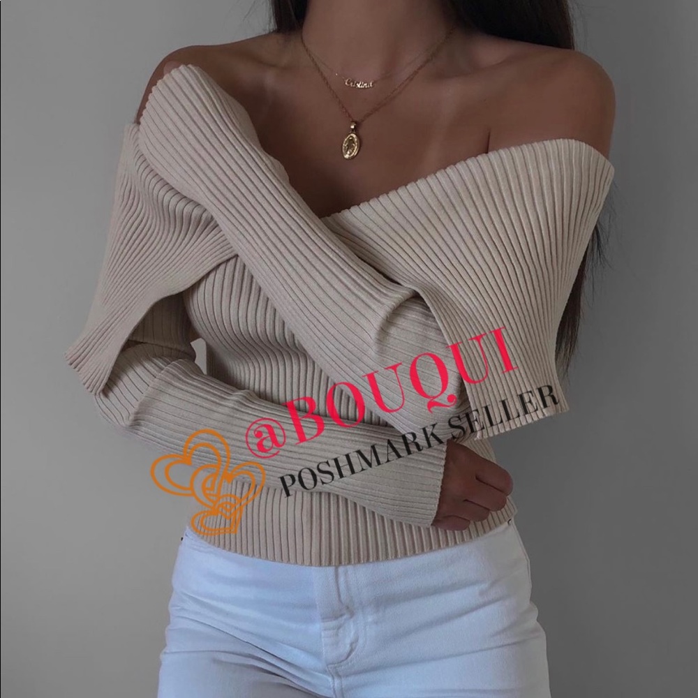 BLOGGERS FAV ZARA OFF SHOULDER FITTED KNIT TOP - Picture 14 of 16